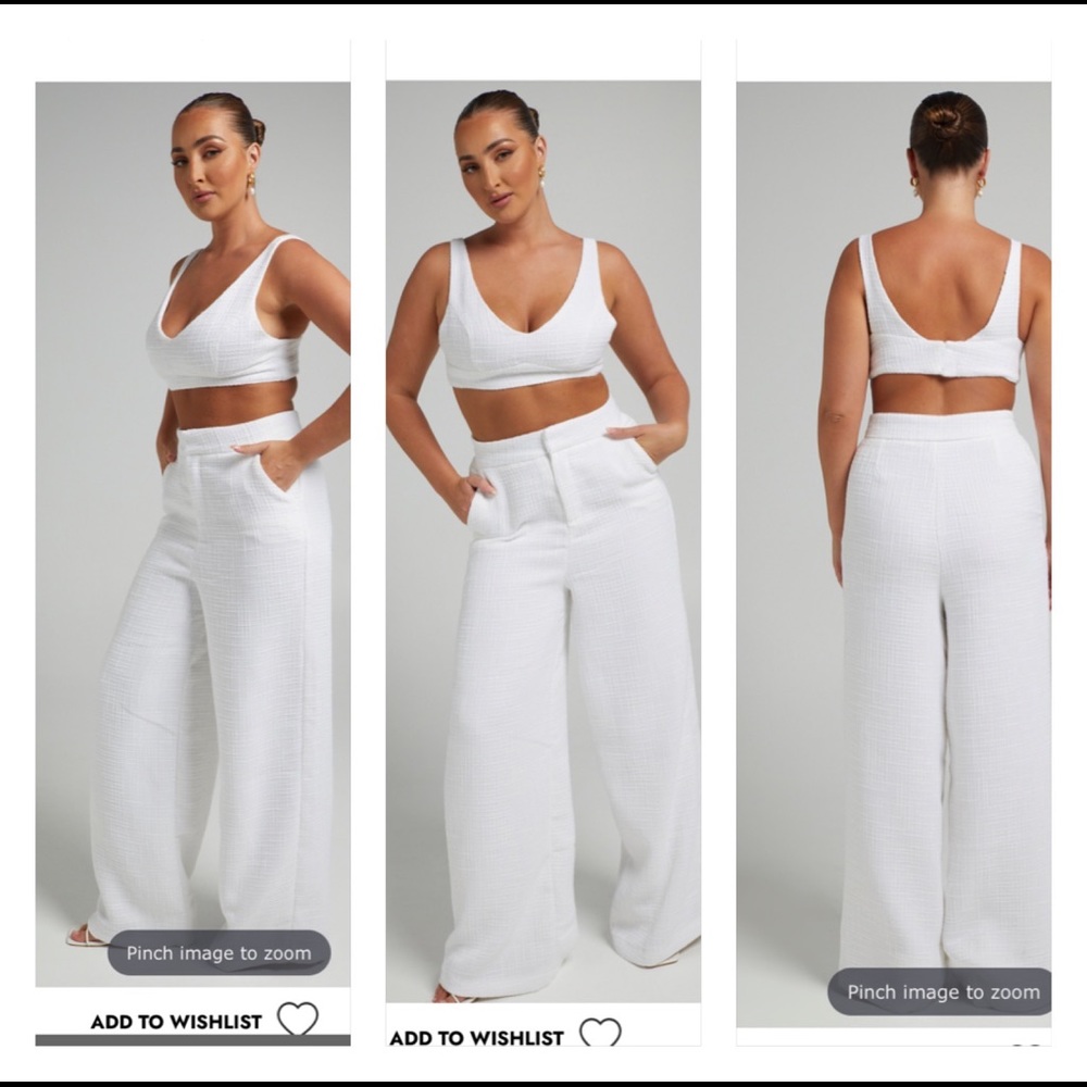 ADELAIDE TWO PIECE WIDE LEG SET IN WHITE